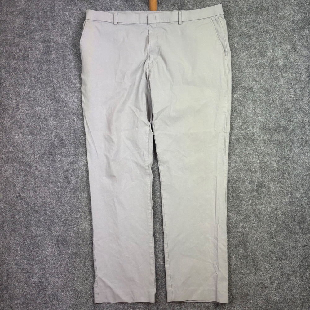 Ralph Lauren Chino Pants Mens 42x32 Gray Rayon Blend Stretch Casual Trousers